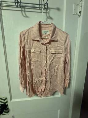 Liverpool Los Angeles Ballet Pink Viscose Long Sleeve Button-Up Shirt XS